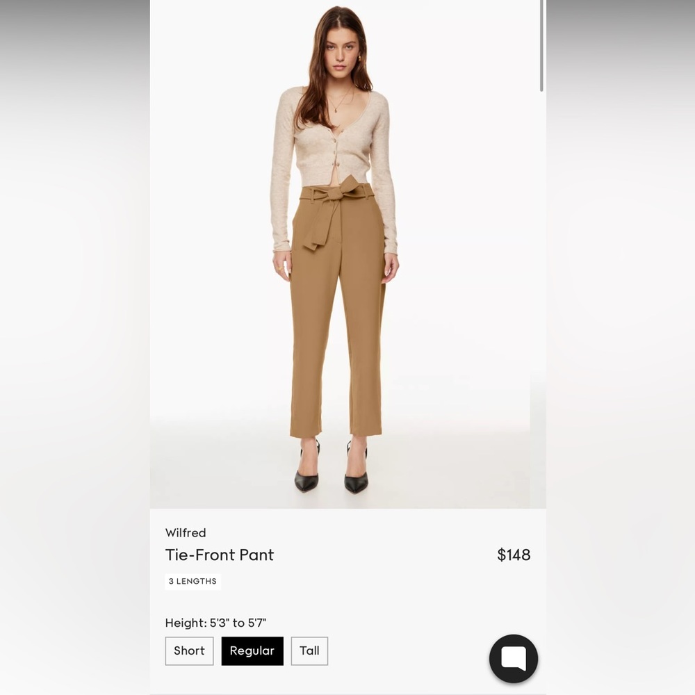 Wilfred tie front pants